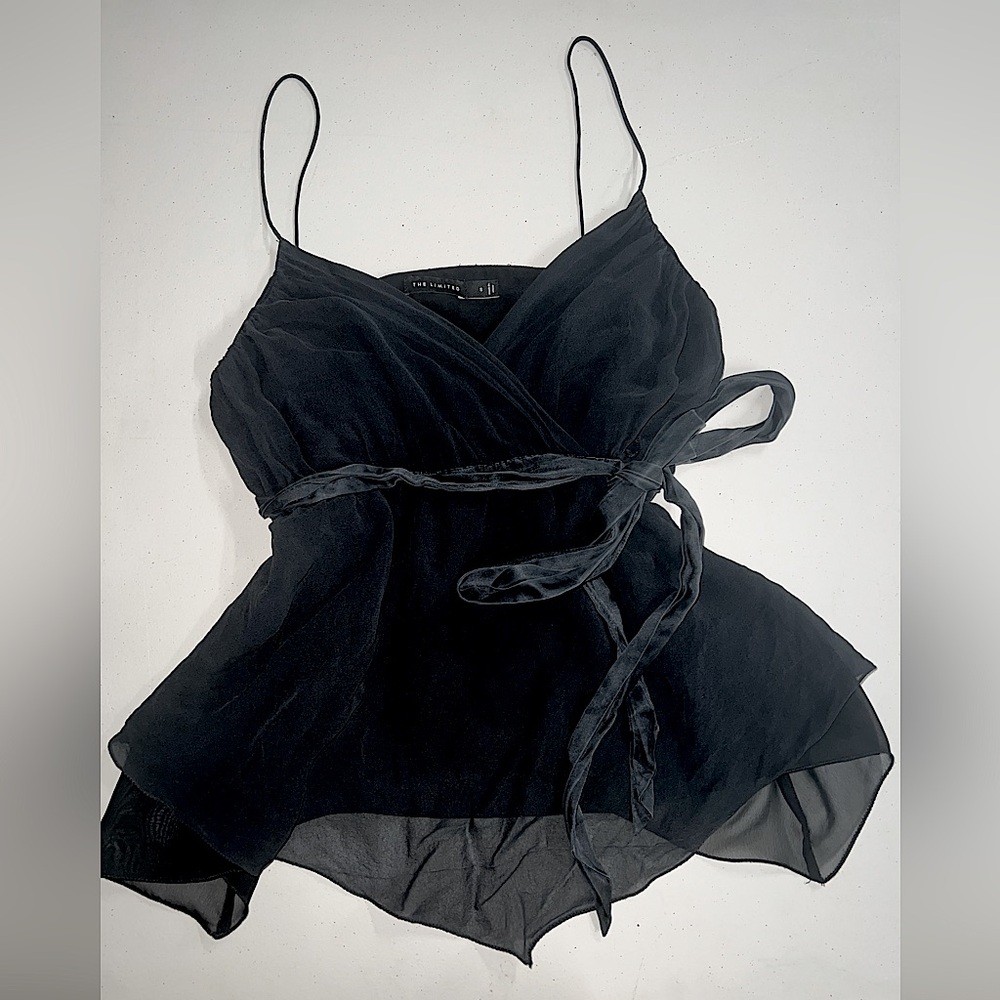 y2k whimsical black tie up fairy tank top